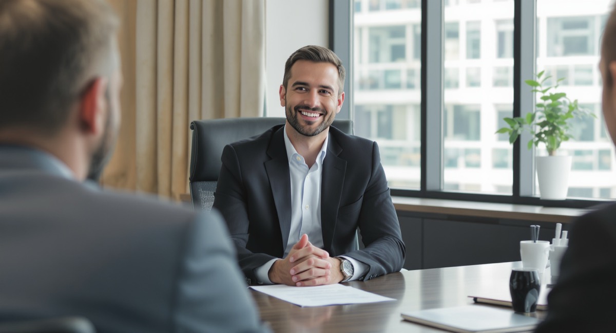Professional confidently explaining a career gap in a job interview