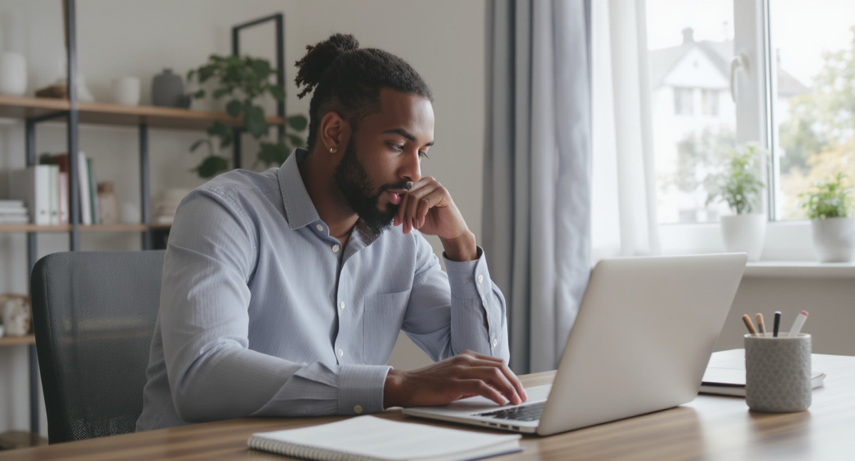 Candidate researching a company before a job interview